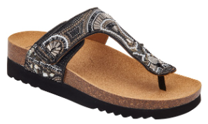 CALZATURA LISBOA FLIP-FLOP MICROFIBRE+BEADS W BLACK 38 - farmaidea24.com