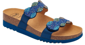 CALZATURA PALMILLA 2 STRAPS SATIN+BEADS W BLUE 38 - farmaidea24.com