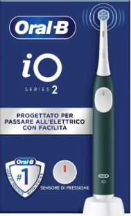 ORALB POWER SPAZZOLINO ELETTRICO IO2 SERIES FOREST GREEN + TRAVEL CASE - farmaidea24.com