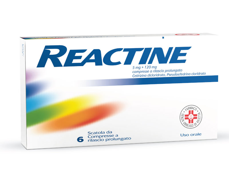 REACTINE*6CPR 5MG+120MG RP - farmaidea24.com