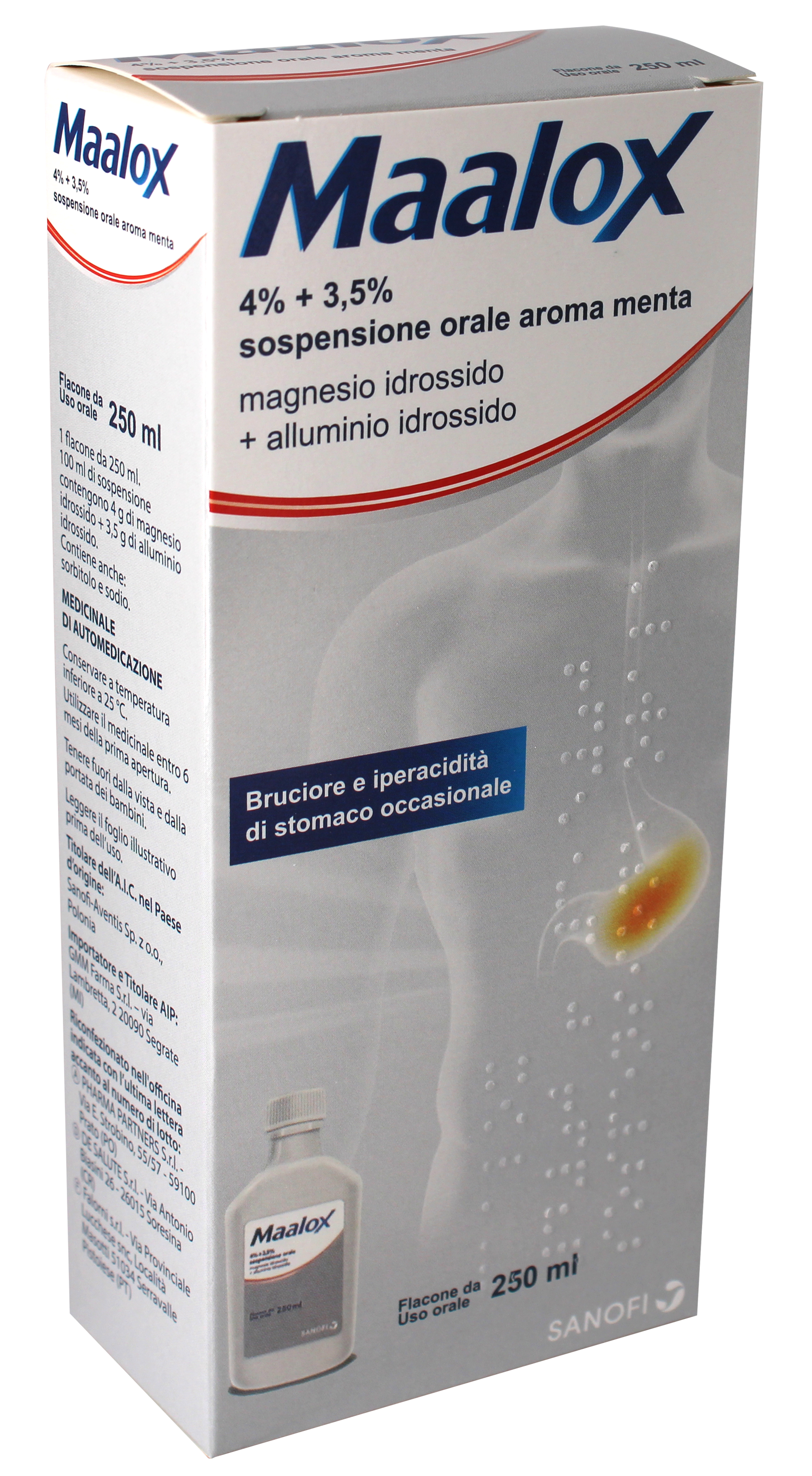 MAALOX*OS SOSP 250ML 4%+3,5% - farmaidea24.com