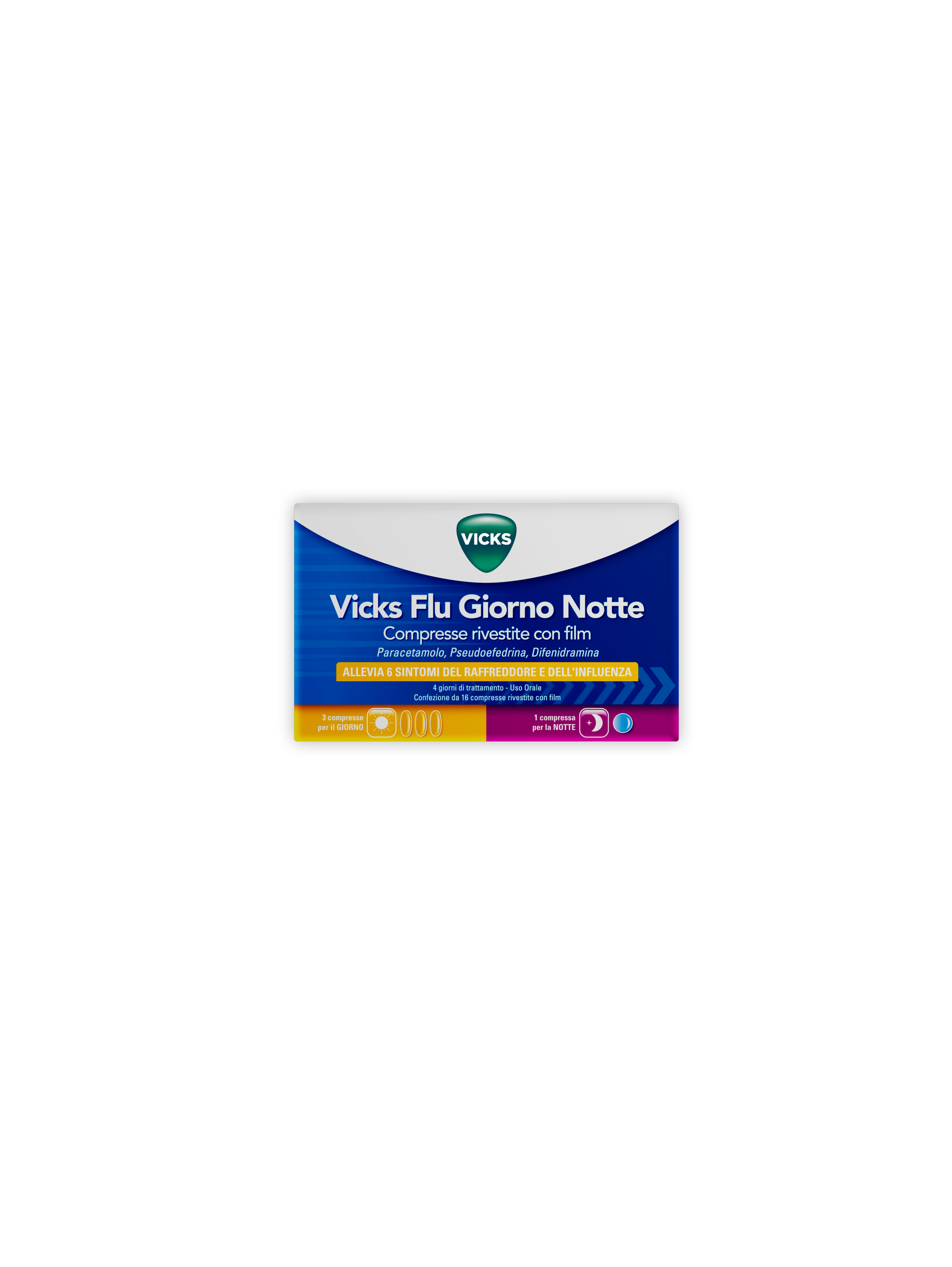 VICKS FLU GIORNO NOTTE*12+4CPR - farmaidea24.com