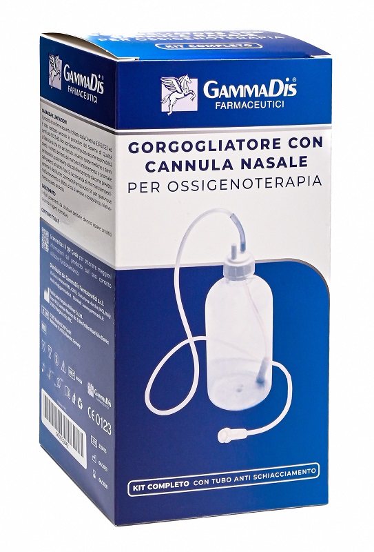 GORGOGLIATORE PER OSSIGENOTERAPIA CON OCCHIALE + CANNULA NASALE GAMMADIS - farmaidea24.com