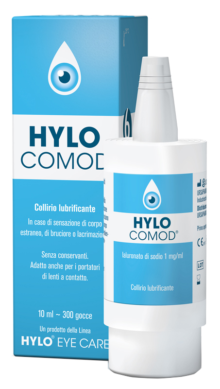 HYLO-COMOD GOCCE OCULARI IALURONATO DI SODIO 0,1%  FLACONCINO 10 ML - farmaidea24.com