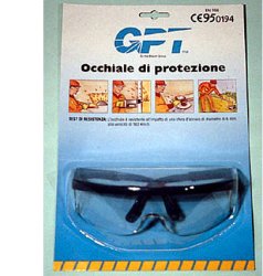 OCCHIALE DI PROTEZIONE LENTE INCOLORE MONOPEZZO CON RIPARO LATERALE ASTINE REGOLABILI - farmaidea24.com
