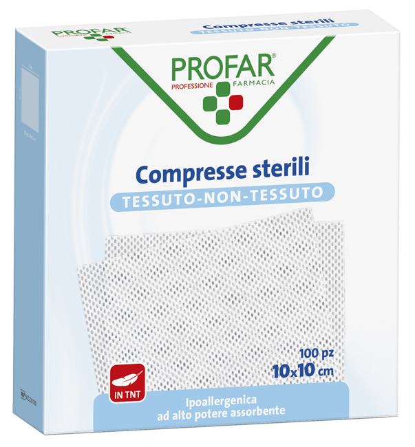 GARZA COMPRESSA TESSUTO NON TESSUTO 10X10 CM 100 PEZZI PROFAR - farmaidea24.com
