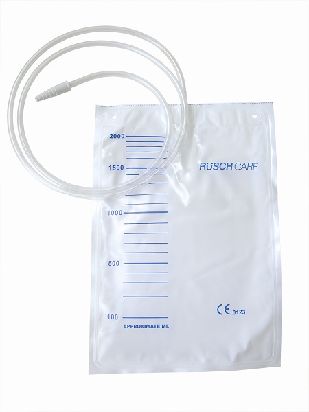 SACCA DI DRENAGGIO LETTO PER INCONTINENZA 2000ML IN PVC CON TUBO DI RACCORDO 90CM DIAMETRO 5X7MM MONOUSO 30 PEZZI - farmaidea24.com