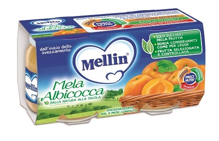 MELLIN OMOGENEIZZATO MELA/ALBICOCCA 100 G 2 PEZZI - farmaidea24.com