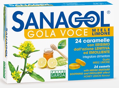 SANAGOL GOLA VOCE MIELE LIMONE 24 CARAMELLE - farmaidea24.com