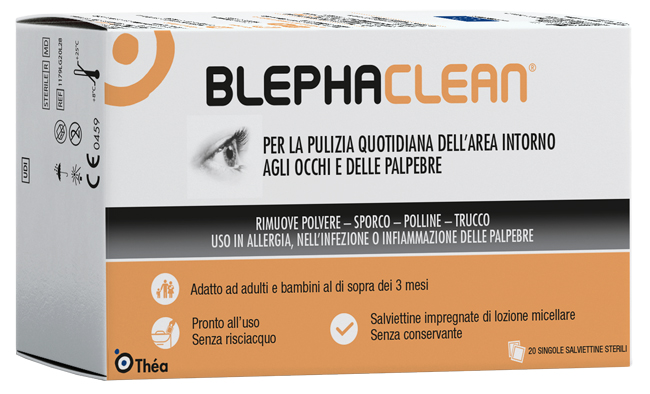 BLEPHACLEAN GARZE OCULARI STERILI A BASE DI ACIDO IALURONICO 20 PEZZI - farmaidea24.com