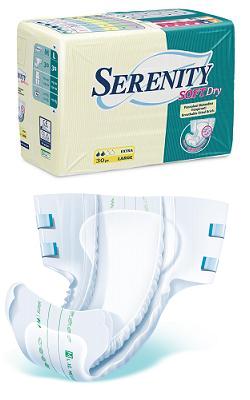 PANNOLONE PER INCONTINENZA SERENITY SOFTDRY FORMATO EXTRA TAGLIA MEDIUM 30 PEZZI - farmaidea24.com