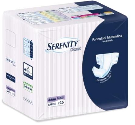 PANNOLONE PER INCONTINENZA A MUTANDINA SERENITY CLASSIC FORMATO MAXI TAGLIA LARGE 15 PEZZI - farmaidea24.com