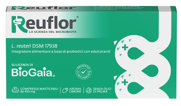 REUFLOR 10 COMPRESSE MASTICABILI AROMA LIMONE - farmaidea24.com