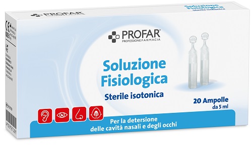 SOLUZIONE FISIOLOGICA STERILE ISOTONICA PROFAR 20 AMPOLLE DA 5 ML - farmaidea24.com