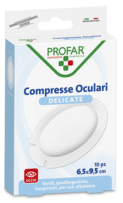 COMPRESSA OCULARE CON GARZA ANTIADERENTE 6,5X9,5 CM 10 PEZZI PROFAR - farmaidea24.com