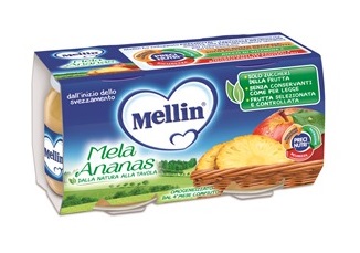 MELLIN OMOGENEIZZATO MELA ANANAS 100 G 2 PEZZI - farmaidea24.com