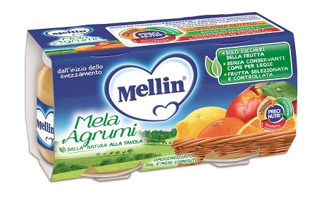 MELLIN OMOGENEIZZATO MELA AGRUMI 100 G 2 PEZZI - farmaidea24.com