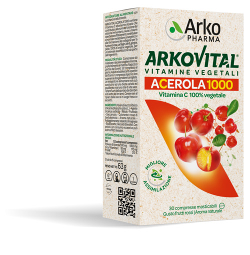 ARKOVITAL ACEROLA 1000 30 COMPRESSE MASTICABILI - farmaidea24.com