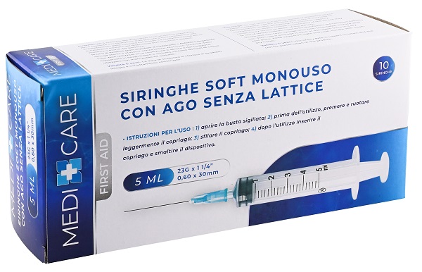 SIRINGA SOFT CAPACITA' 5ML AGO GAUGE 23 CONFEZIONE 10 PEZZI GAMMADIS - farmaidea24.com