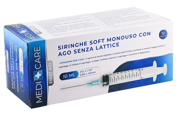 SIRINGA SOFT CAPACITA' 10ML AGO GAUGE 21 CONFEZIONE 10 PEZZI GAMMADIS - farmaidea24.com