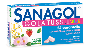 SANAGOL GOLA TUSS JUNIOR FRAGOLA 24 CARAMELLE - farmaidea24.com