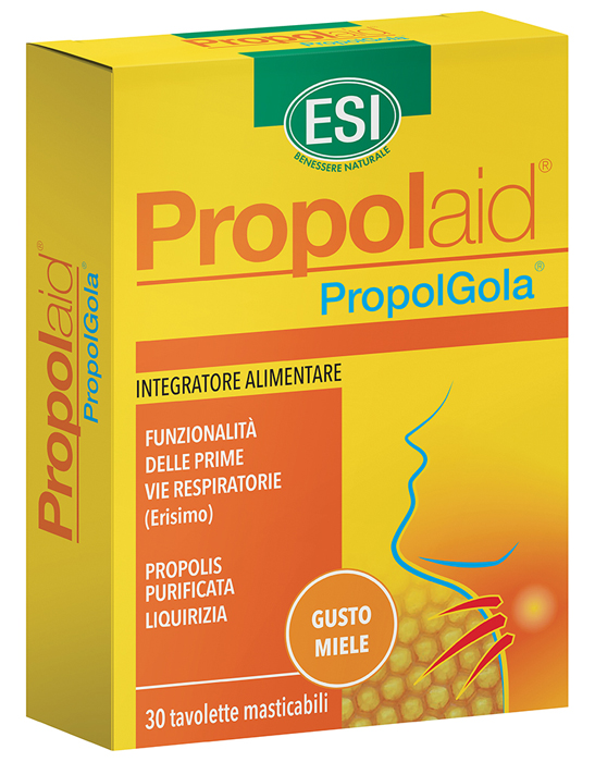 ESI PROPOLAID TAVOLETTE GOLA MIELE 30 TAVOLETTE - farmaidea24.com