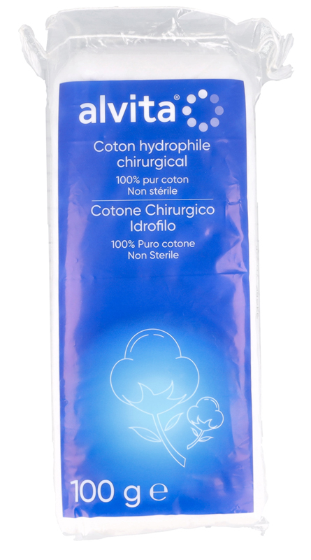 COTONE CHIRURGICO IDROFILO ALVITA 100% PURO COTONE 100 G - farmaidea24.com