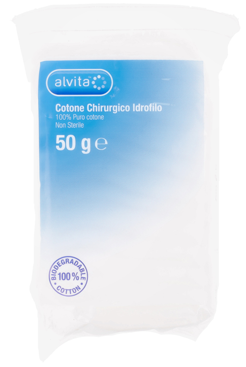 COTONE CHIRURGICO IDROFILO ALVITA 100% PURO COTONE 50 G - farmaidea24.com