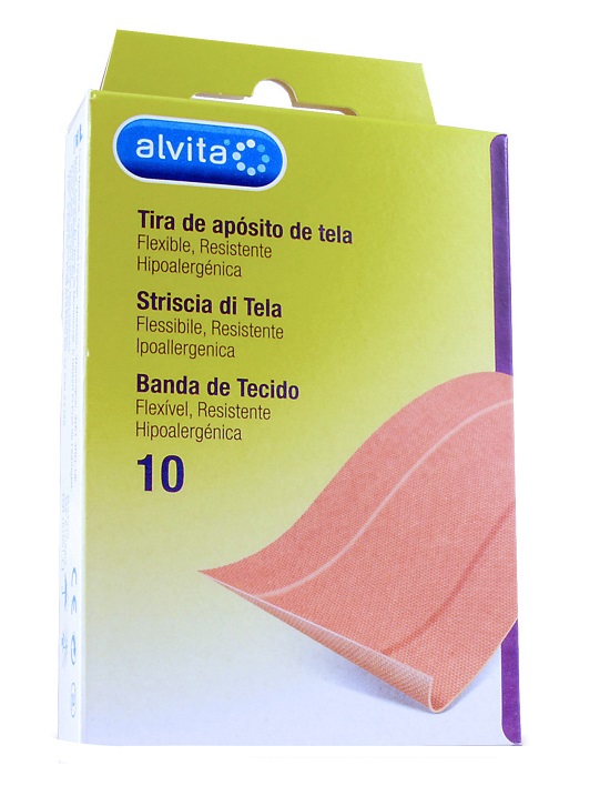 CEROTTO IN STRISCIA DI TELA ALVITA 10 X 6 CM 10 PEZZI - farmaidea24.com