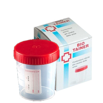 CONTENITORE PER URINA BIO TAINER GRADUATO CON SUPERFICIE DI SCRITTURA CON TAPPO A VITE CAPACITA' 120ML 1 PEZZO - farmaidea24.com