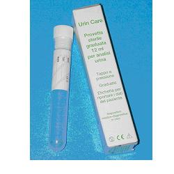 PROVETTA STERILE URIN CARE 12ML IN POLISTIROLO TRASPARENTE, GRADUATA, CON TAPPO BIANCO INTERNO A PRESSIONE, SINGOLARMENTE ASTUCCIATA E CORREDATA DI ETICHETTA AUTOADESIVA - farmaidea24.com