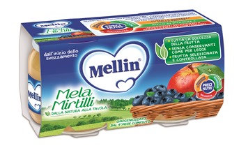 MELLIN OMOGENEIZZATO MELA MIRTILLO 100 G 2 PEZZI - farmaidea24.com