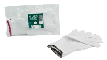 GUANTO DI FILO COTONE 100% BIANCO PER ALLERGIE DERMATOLOGICHE 7 1 PAIO - farmaidea24.com