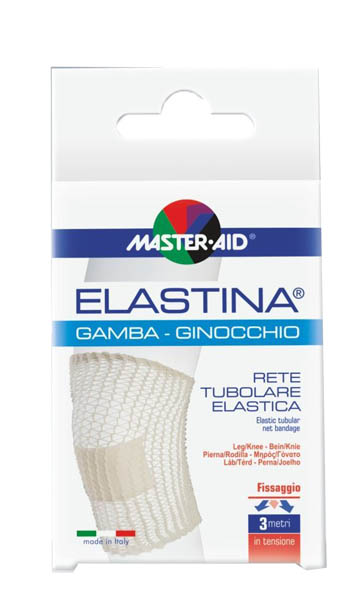 RETE TUBOLARE ELASTICA IPOALLERGENICA MASTER-AID ELASTINA GAMBA/GINOCCHIO 3 MT IN TENSIONE CALIBRO 5 CM - farmaidea24.com