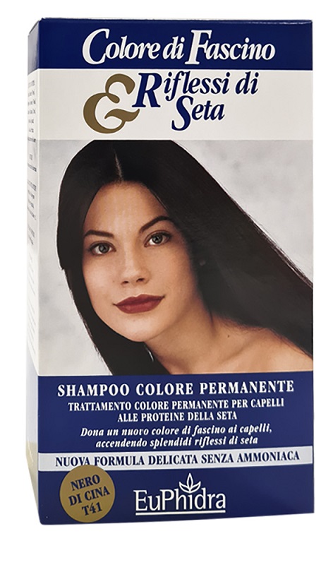 EUPHIDRA COLORE DI FASCINO & RIFLESSI DI SETA SHAMPOO COLORE PERMANENTE 41 NERO DI CINA 120 ML - farmaidea24.com