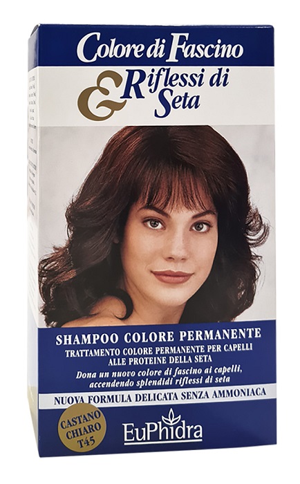 EUPHIDRA COLORE DI FASCINO & RIFLESSI DI SETA SHAMPOO COLORE PERMANENTE 45 CASTANO CHIARO 120 ML - farmaidea24.com