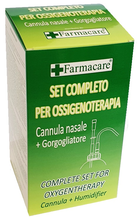 SET PER OSSIGENOTERAPIA CON SOSTEGNO A OCCHIALE MUNITO DI TUBO DI COLLEGAMENTO FLESSIBILE ANTIOTTURAMENTO ED UN GORGOGLIATORE PER UMIDUFUCAZIONE - farmaidea24.com