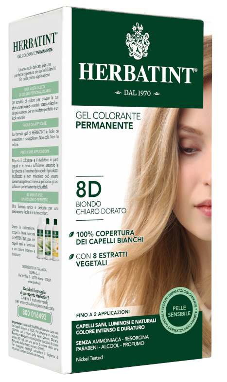 HERBATINT 8D BIONDO CHIARO DORATO 150 ML - farmaidea24.com