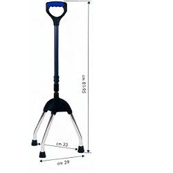 TRIPODE CANNA GRIGIO SCURO BASE ACCIAIO CROMATO IMPUGNATURA NERO/BORDEAUX - farmaidea24.com