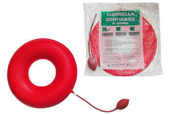 CIAMBELLA GONFIABILE PER INVALIDI IN GOMMA ROSSA TEAM DELUXE CON POMPA 40CM DIAMETRO - farmaidea24.com
