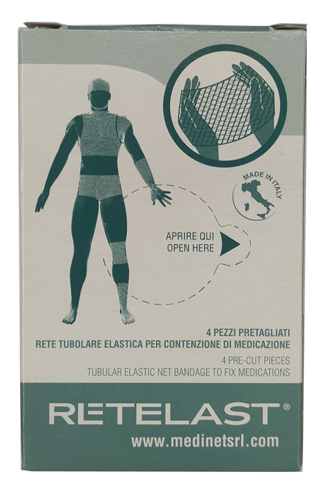 RETE TUBOLARE RETELAST ELASTICA PRETAGLIATA BIANCA PER BRACCIO O PIEDE 4 PEZZI - farmaidea24.com