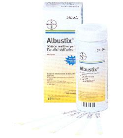 STRISCIA REATTIVA ALBUSTIX PER RICERCA DELLE PROTEINE NELLE URINE 50 PEZZI CODICE ARTICOLO 2872C - farmaidea24.com