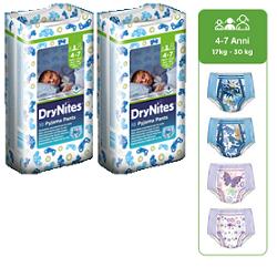 PANNOLINO HUGGIES DRYNITES GIRL PYJAMA PANTS 4/7 ANNI M 17/30KG 10 PEZZI - farmaidea24.com