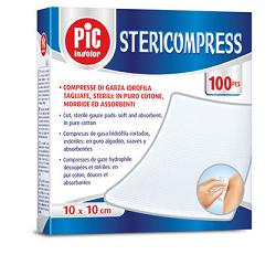 GARZA COMPRESSA IDROFILA PIC STERICOMPRESS 10X10 CM 4 BUSTE  25 PEZZI - farmaidea24.com
