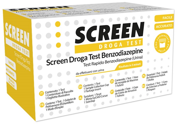 SCREEN DROGA TEST BENZODIAZEPINE TEST ANTIDROGA CON CONTENITORE URINA - farmaidea24.com