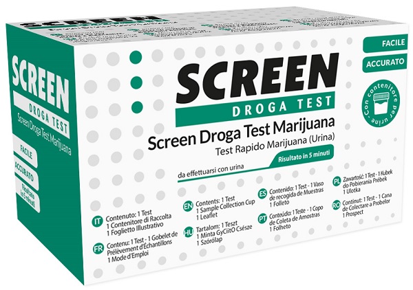 SCREEN DROGA TEST MARIJUANA TEST ANTIDROGA CON CONTENITORE URINA - farmaidea24.com