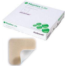 SCHIUMA DI POLIURETANO ASSORBENTE SOTTILE CON STRATO DI CONTATTO IN SILICONE MORBIDO MEPILEX LITE 6X8,5 5 PEZZI - farmaidea24.com