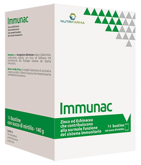 IMMUNAC 14 BUSTINE 10 G CON SUCCO DI MIRTILLO - farmaidea24.com