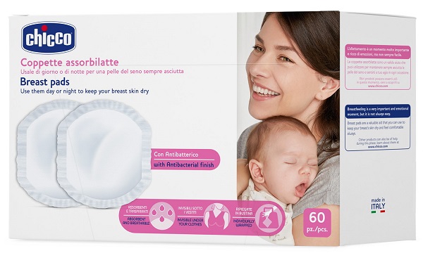 CHICCO COPPETTA ASSORBILATTE ANTIBATTERICA 60 PEZZI - farmaidea24.com