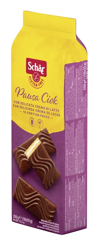 SCHAR PAUSA CIOK MERENDINE DI PAN DI SPAGNA CON CREMA DI LATTE 10 PEZZI DA 35 G - farmaidea24.com